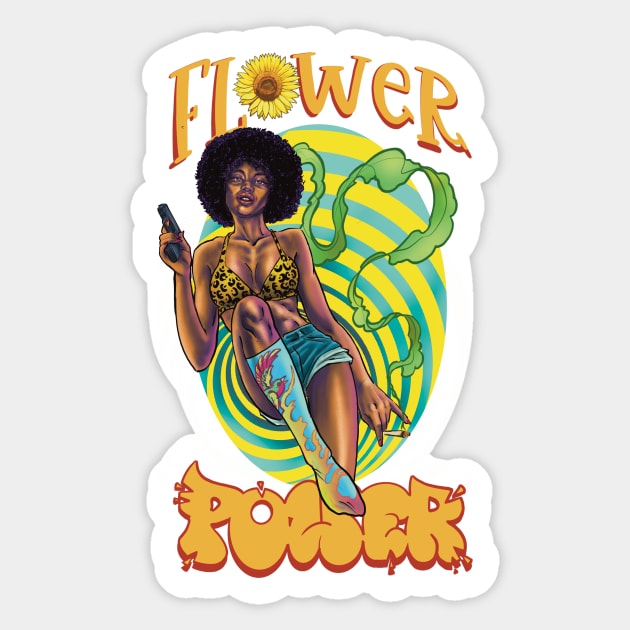 flower power black beautyfull Sticker by Paskalamak